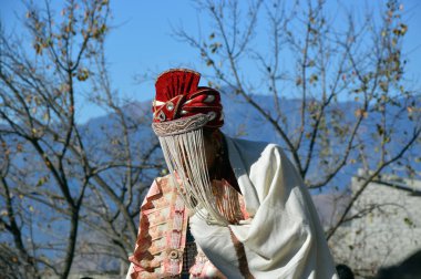 Veiled Groom outdoor in Himachal clipart