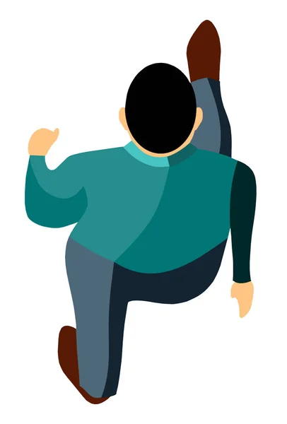 Yürüyen bir adam havadan görünümü