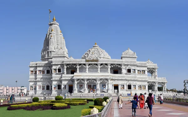 Prem Mandir, o templo do amor em Vrindavan, Índia . — Fotografia de Stock