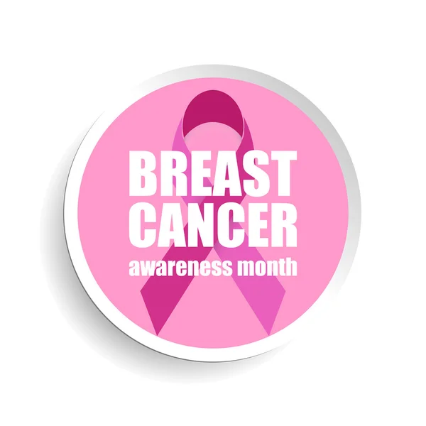 Meme Kanseri Bilinçlendirme pembe geometrik şerit ve beyaz arka plan yuvarlak.