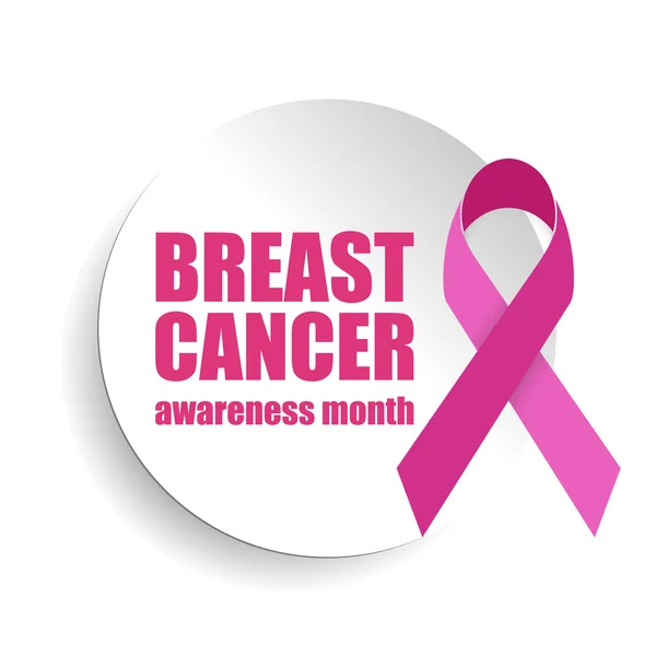 Meme Kanseri Bilinçlendirme pembe geometrik şerit ve beyaz arka plan yuvarlak.