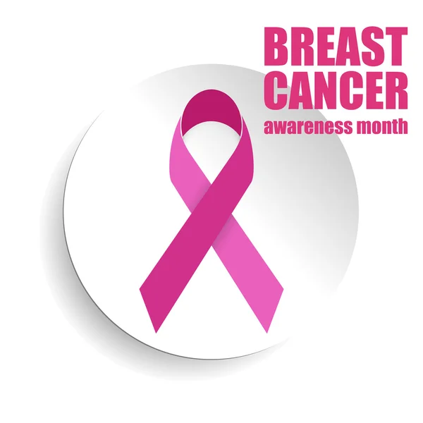 Meme Kanseri Bilinçlendirme pembe geometrik şerit ve beyaz arka plan yuvarlak.