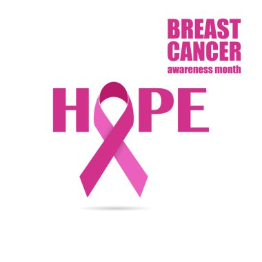 Meme Kanseri Bilinçlendirme pembe geometrik şerit. Umut.