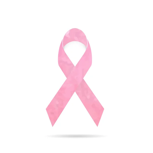 Ruban géométrique rose sensibilisation au cancer du sein . — Image vectorielle