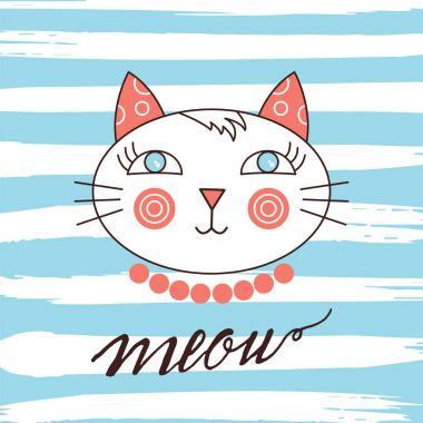 şirin kedi vektörü. 