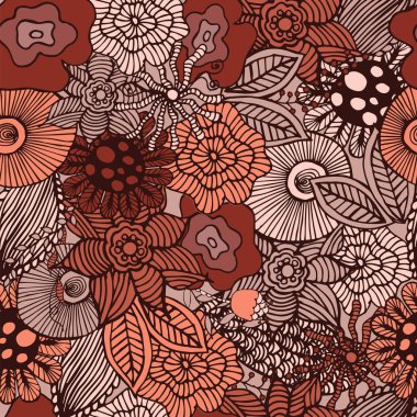 Botanik doku, detaylı çiçek çizimler. 