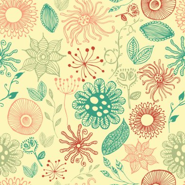   Renkli kesintisiz botanik doku