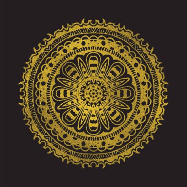 Altın mandala. Geometrik daire eleman vektör.