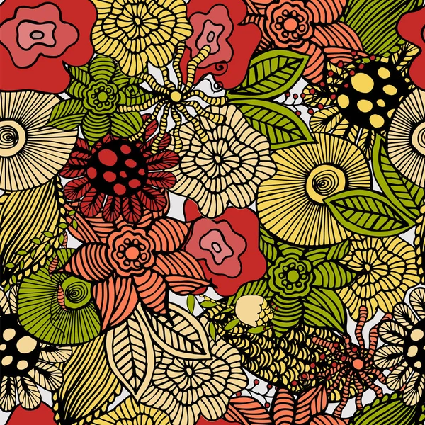Botanische Textur, detaillierte Blumenillustrationen. — Stockvektor