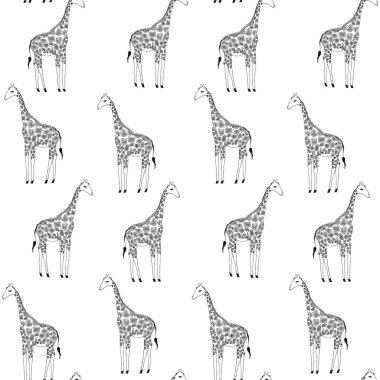 Zürafalar vektör sorunsuz arka plan.