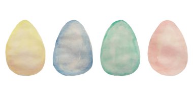  Suluboya renkli Paskalya yumurta ayarla