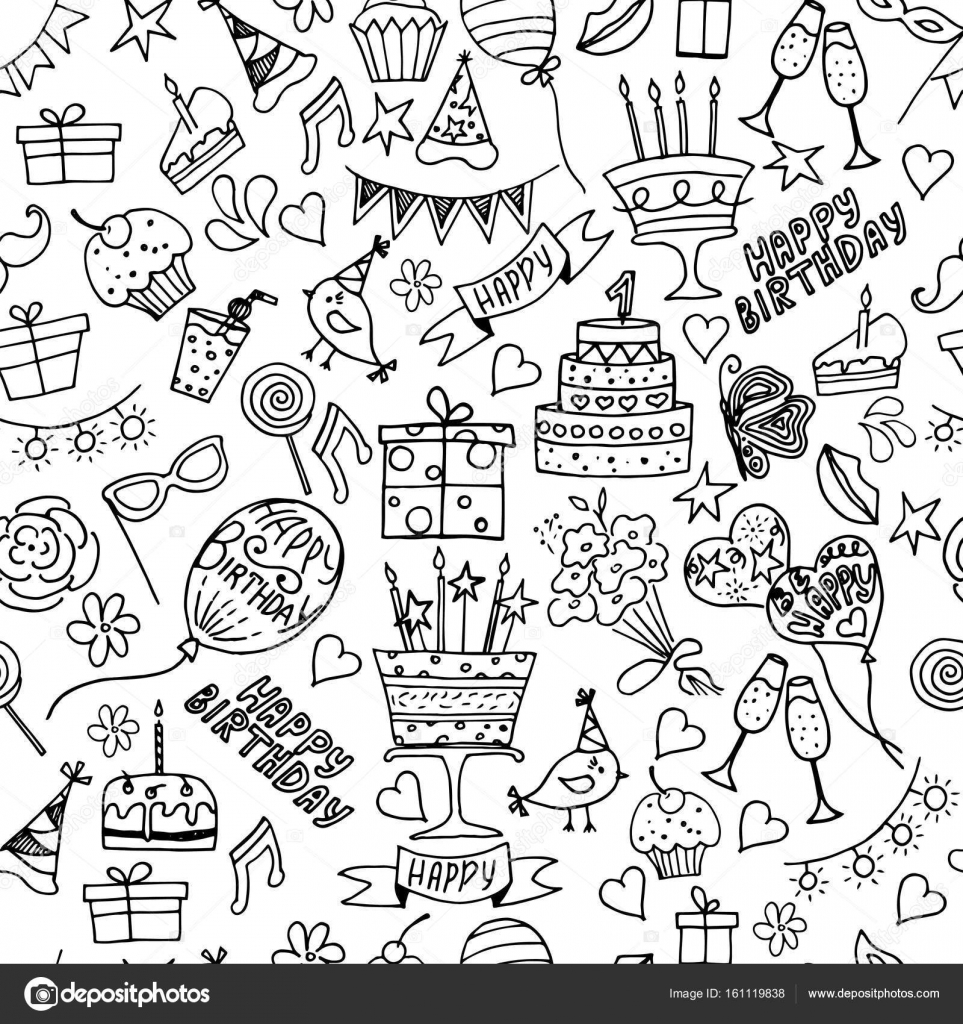 Feliz cumpleaños fiesta patrones sin costura Vector de stock