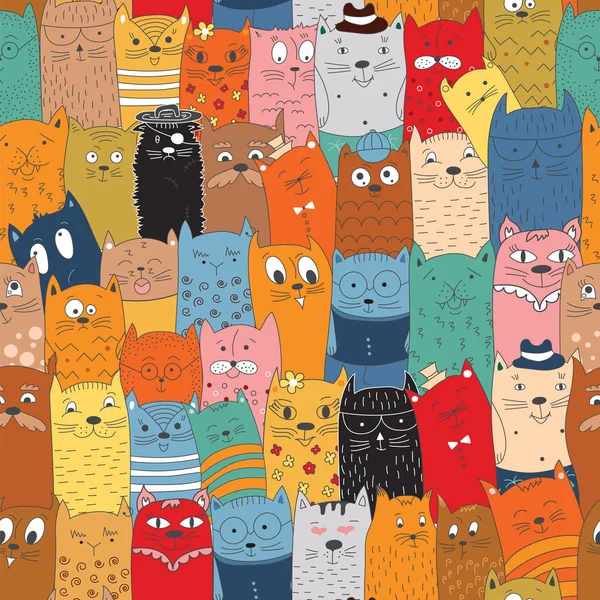 doodle cats ile Seamless Modeli. 