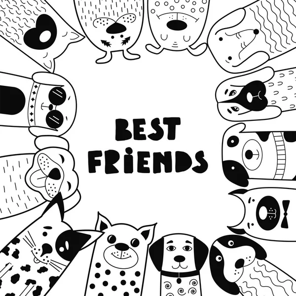 Sevimli köpek, doodle stili.