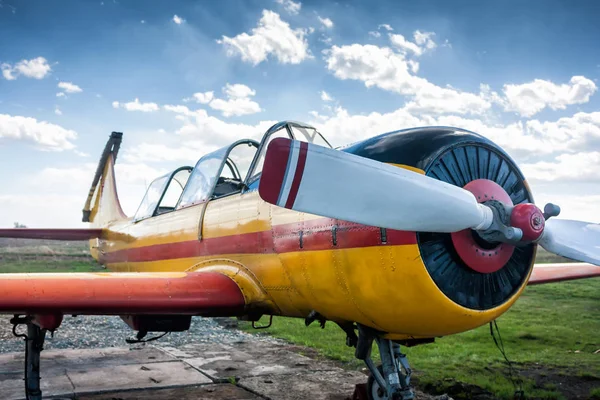 Vista Primer Plano Del Avión Deportivo Pequeño — Foto de Stock