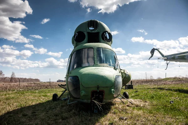 Opslag Oude Retro Helikopters — Stockfoto