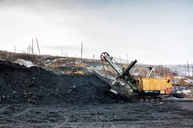 Bir kömür madeni Paletli ekskavatör