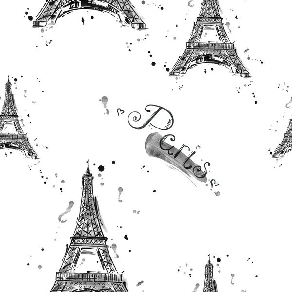Akvarell illustration av Eiffeltornet — Stockfoto