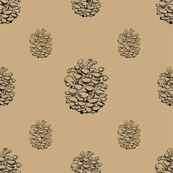 Ilustración abstracta vectorial de un cono de pino . — Vector de stock