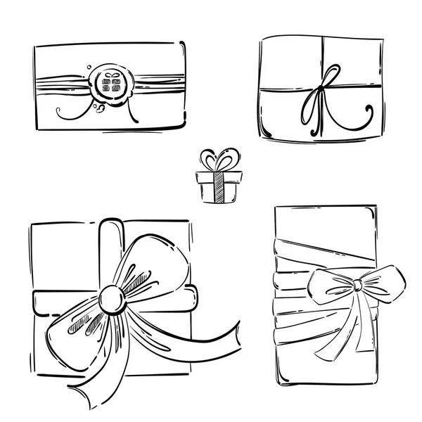 Abstract vector illustration of gifts on a white background. — Stock Vector