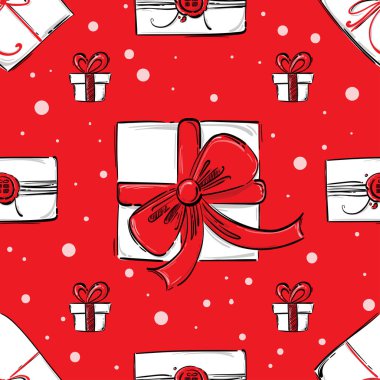 Vektör hediyeler ile seamless modeli.