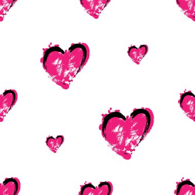 Vektör yürekleri soyut seamless modeli. Aşk.