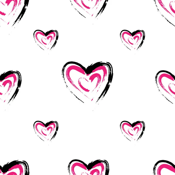 Vector abstracto patrón sin costura con corazones. Amor. . — Vector de stock