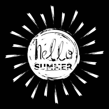 Güneş ile soyut vektör çizim.