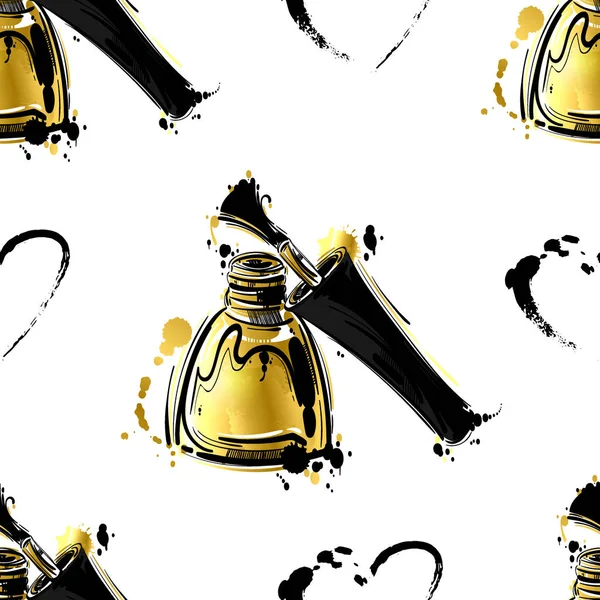 Altın oje ile sorunsuz vektör desen.