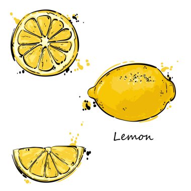 Limon soyut illüstrasyon vektör.