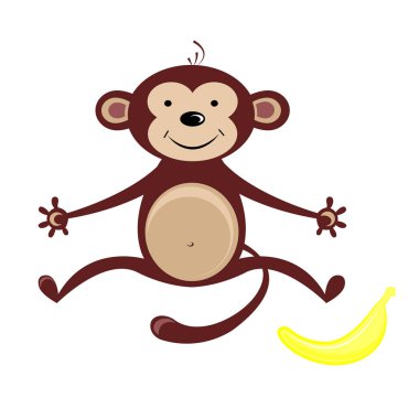 Maymunlar vektör soyut çizim.