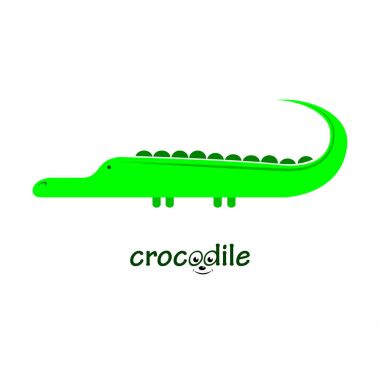 Vektör soyut çizim bir timsah. Komik hayvan.