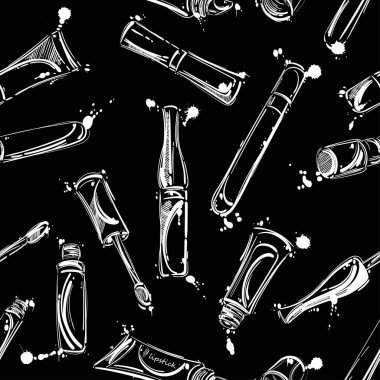 Vektör seamless modeli ile dudak parlatıcısı.