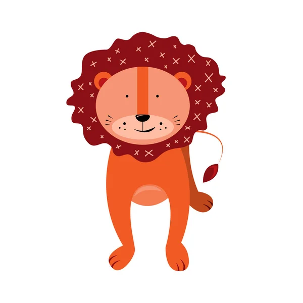 Vector abstrakta illustrationen av ett lejon. Roliga djur. — Stock vektor