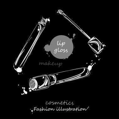 Dudak parlatıcısı vektör Illustration. Moda illüstrasyon. 