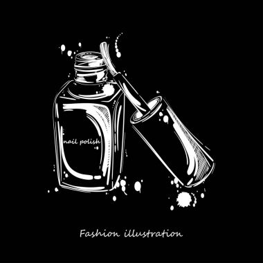 Tırnak cilası vektör Illustration. Moda illüstrasyon.