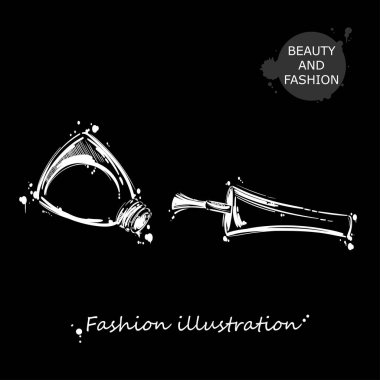 Tırnak cilası vektör Illustration. Moda illüstrasyon.