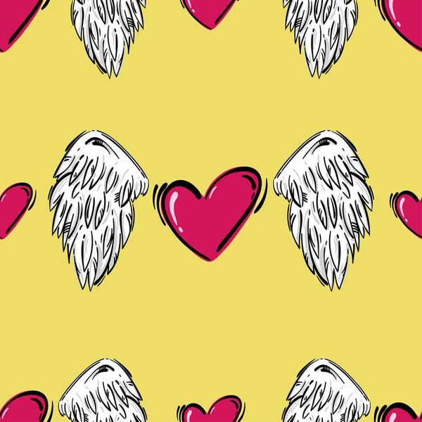 Векторный абстрактный бесшовный рисунок с сердцами. Любовь . — стоковый вектор