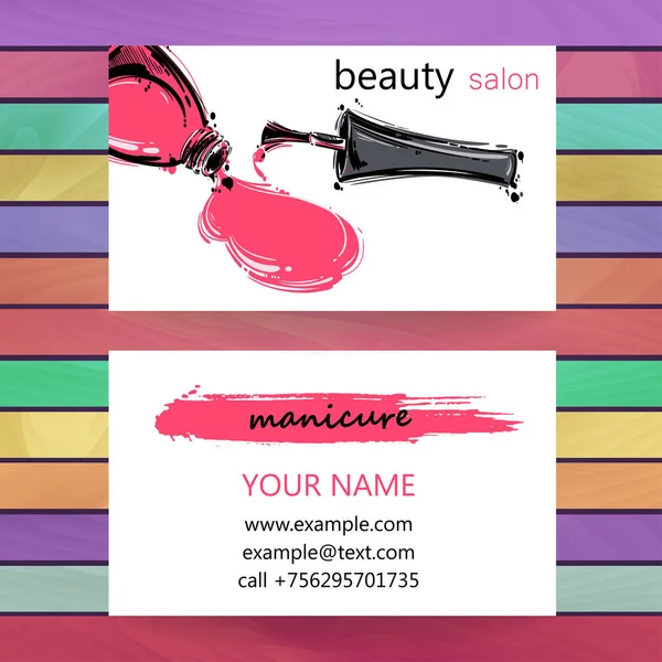Business card of beauty salon. — Stock Vector