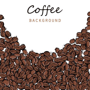 Kahve çekirdekleri ile soyut illüstrasyon vektör.