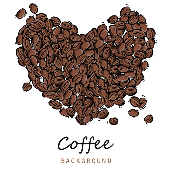 Vektorabstrakte Illustration mit Kaffeebohnen. — Stockvektor