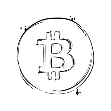 Internet para için Bitcoin işareti simgesi. 