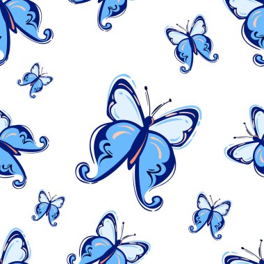 Kelebekler ile soyut illüstrasyon vektör. 