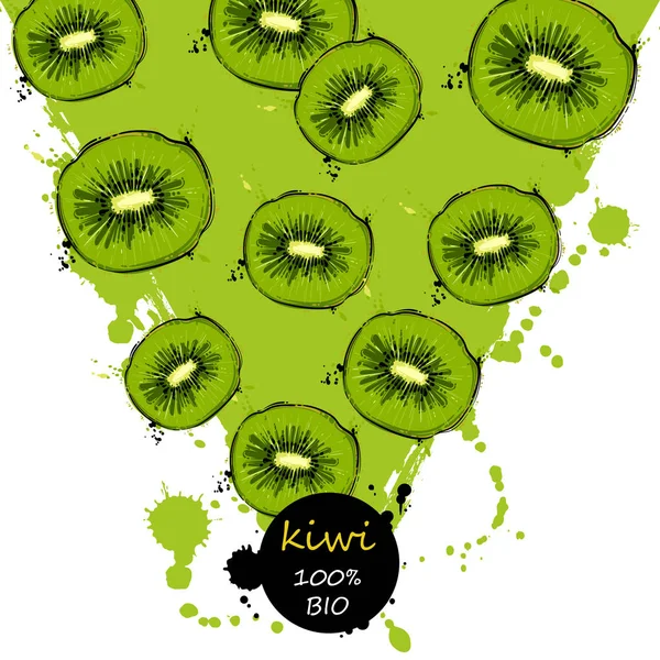Illustration vectorielle abstraite avec kiwi . — Image vectorielle