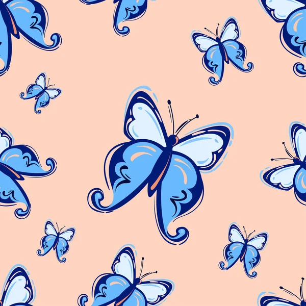 Kelebekler ile soyut illüstrasyon vektör. 