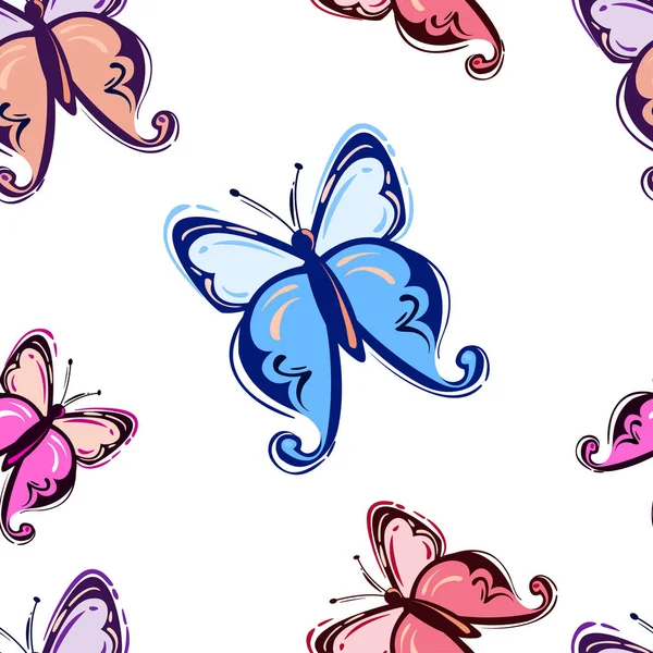 Ilustración abstracta vectorial con mariposas . — Vector de stock