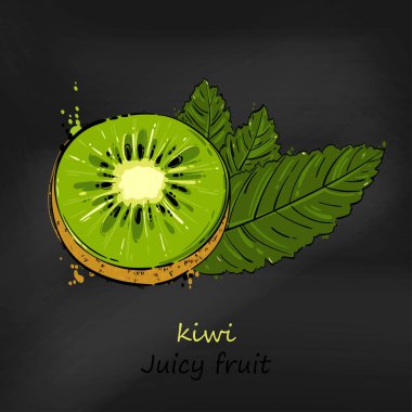 Kivi ile soyut illüstrasyon vektör.