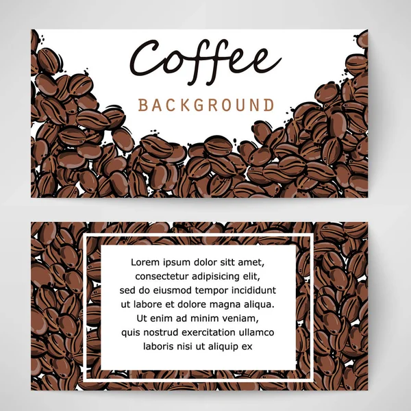 Vektorabstrakte Illustration mit Kaffeebohnen. Kaffeehaus. — Stockvektor