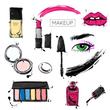 Kozmetik ile vektör soyut arka plan