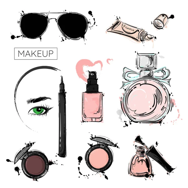 Vector Abstracte Achtergrond Met Cosmetica — Stockvector